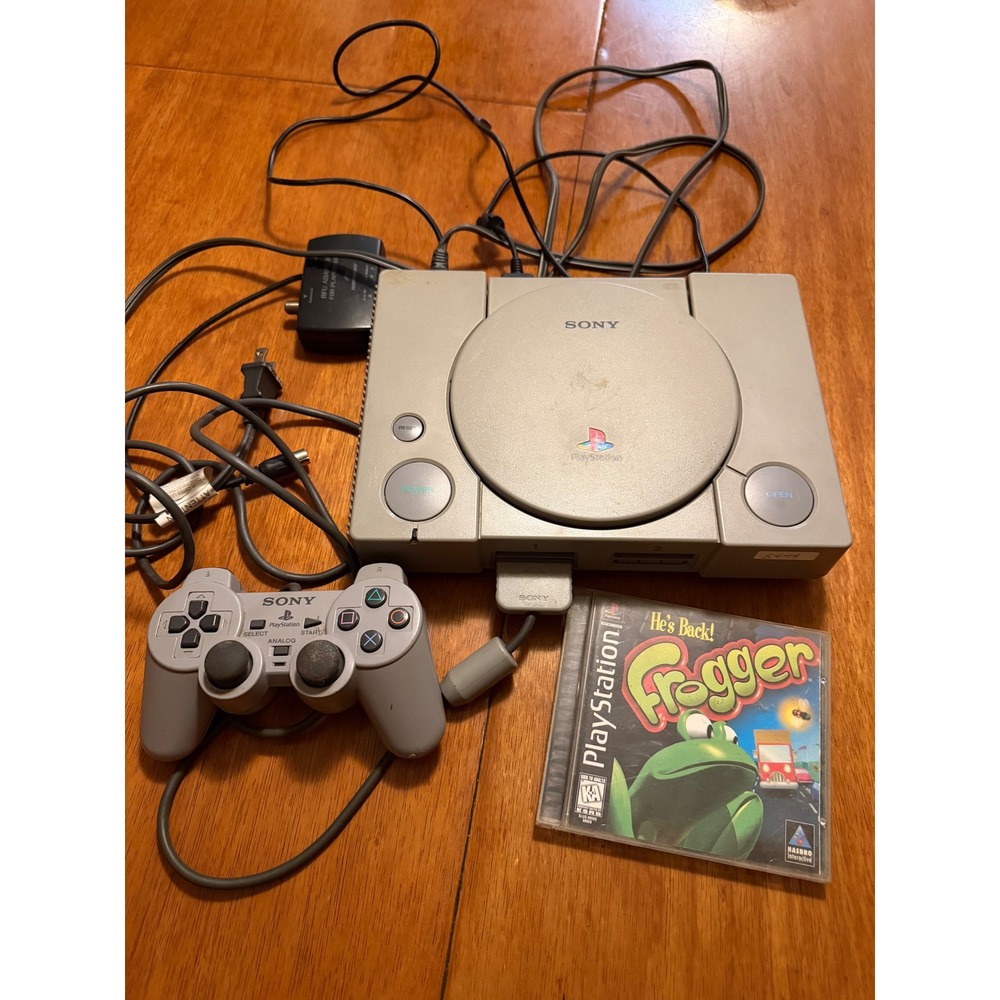 Sony PlayStation 1 PS1‎ Console Bundle SCPH-9001 Controller Frogger Tested 1999